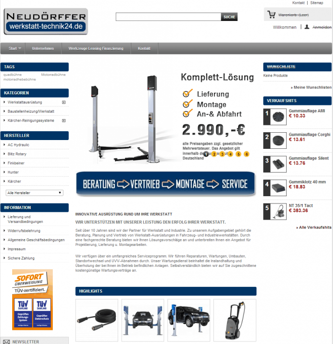 werkstatt-technik24.de-Online-Shop Optimierung, Consulting